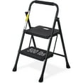 thumbnail image 1 of L-Link 2 Step Ladder, 500 lbs Folding Step Stool with Anti-slip Wide Pedals, Sturdy Steel Ladder, Convenient Handgrip, Lightweight Portable Step Stool, 1 of 7