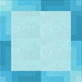 thumbnail image 1 of Ahgly Company Machine Washable Indoor Square Transitional Bright Turquoise Blue Area Rugs, 5' Square, 1 of 7