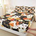 thumbnail image 5 of Manfei Floral Cat Bed Sheets, Daisy Pet Full Size Sheets, Multicolor, 4-Piece, 1 Flat Sheet, 1 Fitted Sheet and 2 Pillowcases, 5 of 6