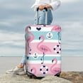 thumbnail image 7 of Hirioo Pink Striped Flamingo for Elasticity Suitcase Cover (No luggage Included) Durable Luggage Protector Fits 18-32 Inch Luggage-Large, 7 of 7