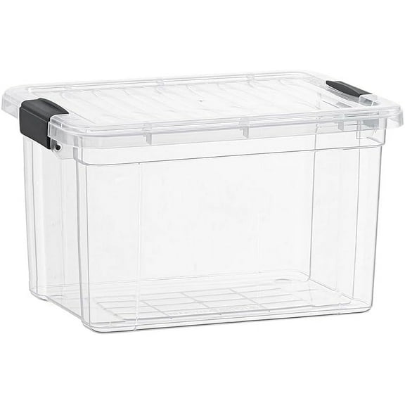 Superio Clear Storage Bins with Lids, 8 Pack- Plastic Storage Boxes for Home- 14.7 Quart