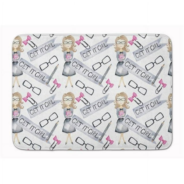 Carolines Treasures BB7542RUG Watercolor Girl Boss Get it Girl Machine Washable Memory Foam Mat