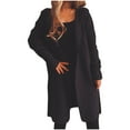 thumbnail image 3 of Juebong Womens Long Cardigans Cable Knitted Open Front Oversized Hooded Jacket Long Sleeve Dressy Casual Sweater Coat Black,XXL, 3 of 6