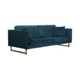 thumbnail image 6 of Lenox Blue Velvet Sofa with Brass Legs, 6 of 10