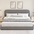 thumbnail image 4 of 4 EVER WINNER King Size Boucle Bed Frame with Headboard, Upholstered Platform Bed with Wood Slats, Soft Rounded Corners, No Box Spring Required, Non-Slip and Noise-Free, Easy Assembly, Grey, 4 of 9