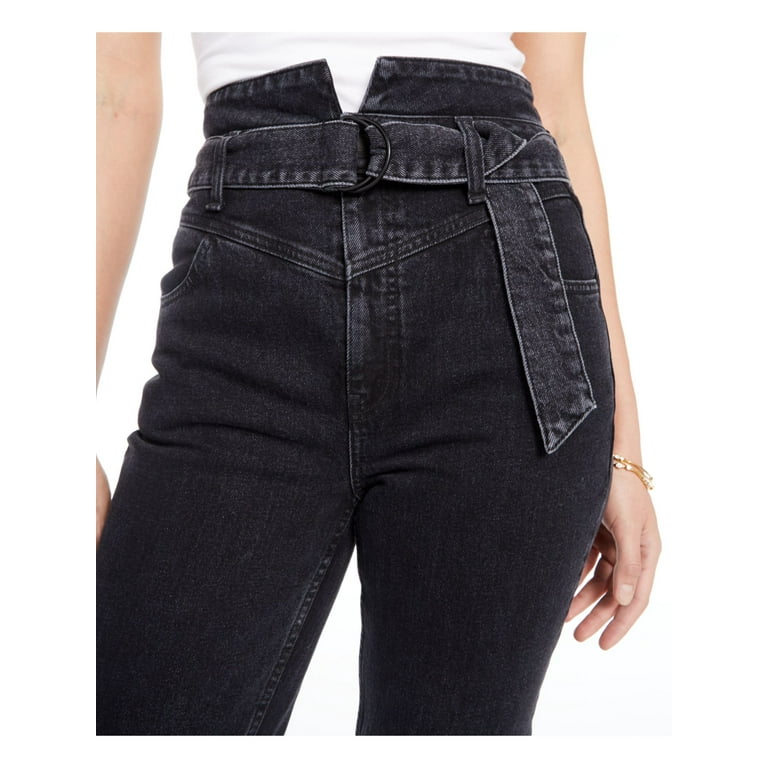 GUESS Womens Black Belted Jeans Size: 28 Waist