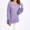 thumbnail image 5 of ChaoHeng Pullover Sweaters for Women Plus Size Clearance,Women's Casual Leopard Print V-neck Knitted Button Long Sleeved Cardigan Sweater Top Coat Top(Purple,Free Size), 5 of 9