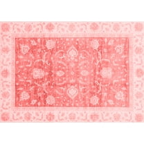 Ahgly Company Machine Washable Indoor Rectangle Oriental Red Traditional Area Rugs, 5' x 7'