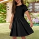 thumbnail image 2 of Girls Summer Dress Tween Dresses Short Sleeve Casual Dress with Pockets Soft and Breathable Perfect for Everyday Wear ,Sie:110, 2 of 10
