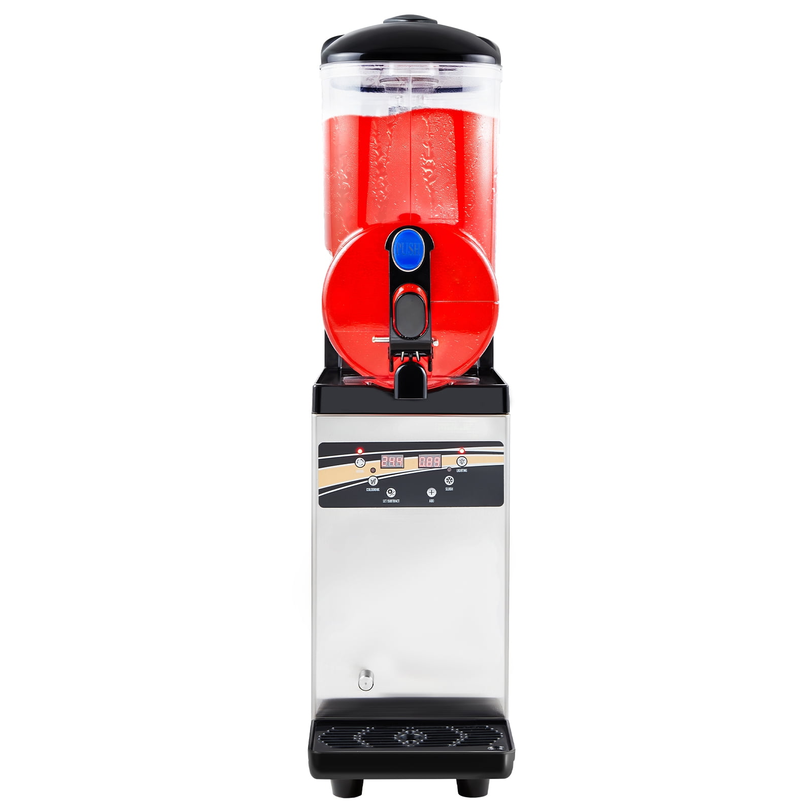 15L Commercial Slushy Machine, Stainless Steel Frozen Drink Machine with Temperature Control, 5°F to 50°F Adjustable, Single Bowl Slush Maker for Restaurants, Bars, Home Use, 27kg