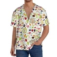 thumbnail image 7 of Lsque Fall Animals print Men's Cuban Collar Short Sleeve Shirt Summer Beachwear Casual Button Down Fashionable Vacation Leisure Shirt-3X-Large, 7 of 7