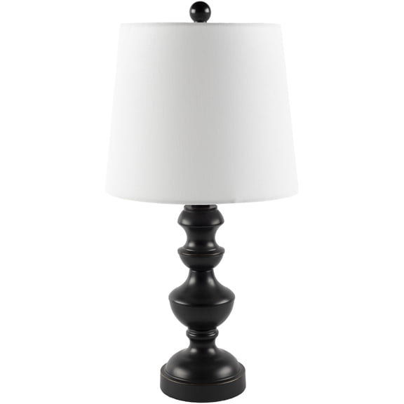 Livabliss Proteus Traditional Accent Table Lamp, 23-inch, Black with White Shade