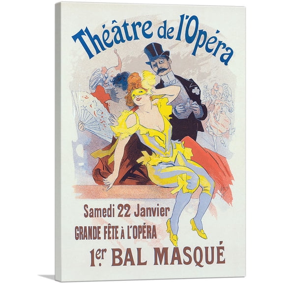 ARTCANVAS Theatre del Opera Canvas Art Print by Jules Cheret - Size: 18" x 12" (0.75" Deep)