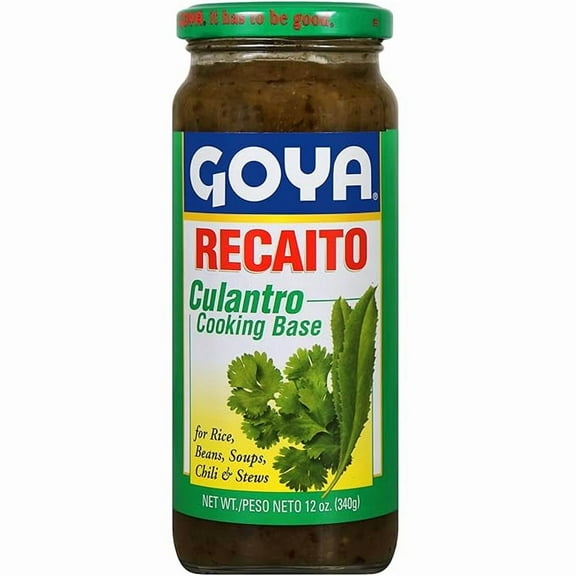 Recaito Culantro Cooking Base by Goya, All Purpose Seasoning for Rice, Beans, Soups, Chili, and Sauces, Latino Cooking Base with Onions, Minced Garlic, and Green Bell Peppers, 12 oz Jar