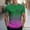 Green, variant on Wavsuf Graphic T Shirts Men Tees Short Sleeve Fashionable Button T Shirt Light Blue Size 3XL