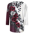 thumbnail image 6 of Tqyyweavej Womens 3/4 Sleeve Shirts Plus Size Printed Crew Neck Tops Loose Fit Casual V Neck Blouses, Gifts for Women S-5XL, 6 of 8