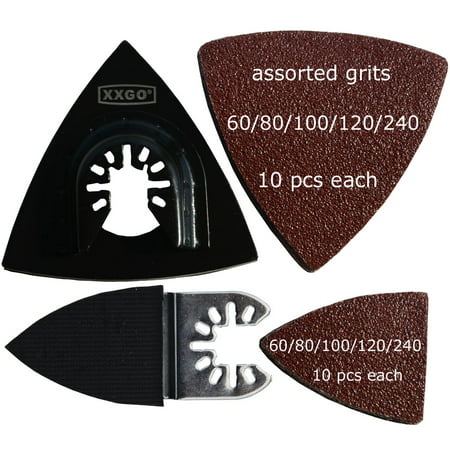 XXGO 102 Pcs Oscillating Tool Sanding Triangular Finger Pads Kits...