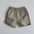 thumbnail image 4 of CQONEPT Boys Girls Shorts Summer Elastic Waist School Uniform Shorts with Pockets 5-14 Years Army Green 3 Months, 4 of 7