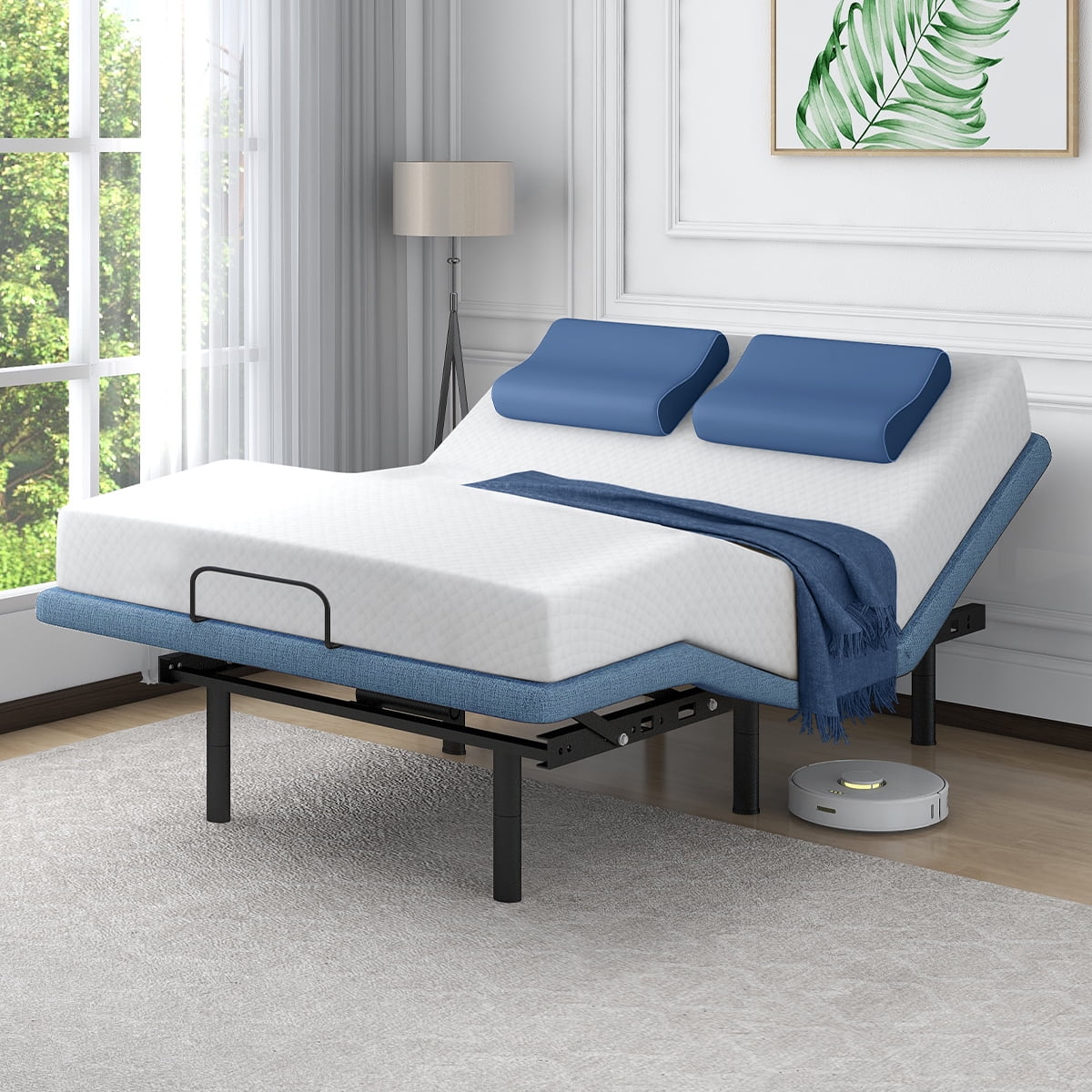 Full Size Adjustable Bed Frame Zero Gravity, With Head and Foot Incline Base, Under Bed