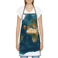thumbnail image 3 of Pofeuu World Map Print Aprons with Pockets, Cute Aprons for Kitchen, Cooking, Server, Barber, Chef Apron, 3 of 7