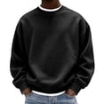 thumbnail image 2 of LEKWK Crewneck Sweatshirts for men Long Sleeve Casual Pullover Activewear Athletic Tops Classic Fit Comfortable Basic Fall Winter Shirt for Gym Workout Running Outdoor Black S, 2 of 5