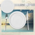 thumbnail image 3 of Ambesonne Coastal Place Mats Set of 4, Sea Sunset Horizon, Standard Size, Teal Aqua Blue, 3 of 6