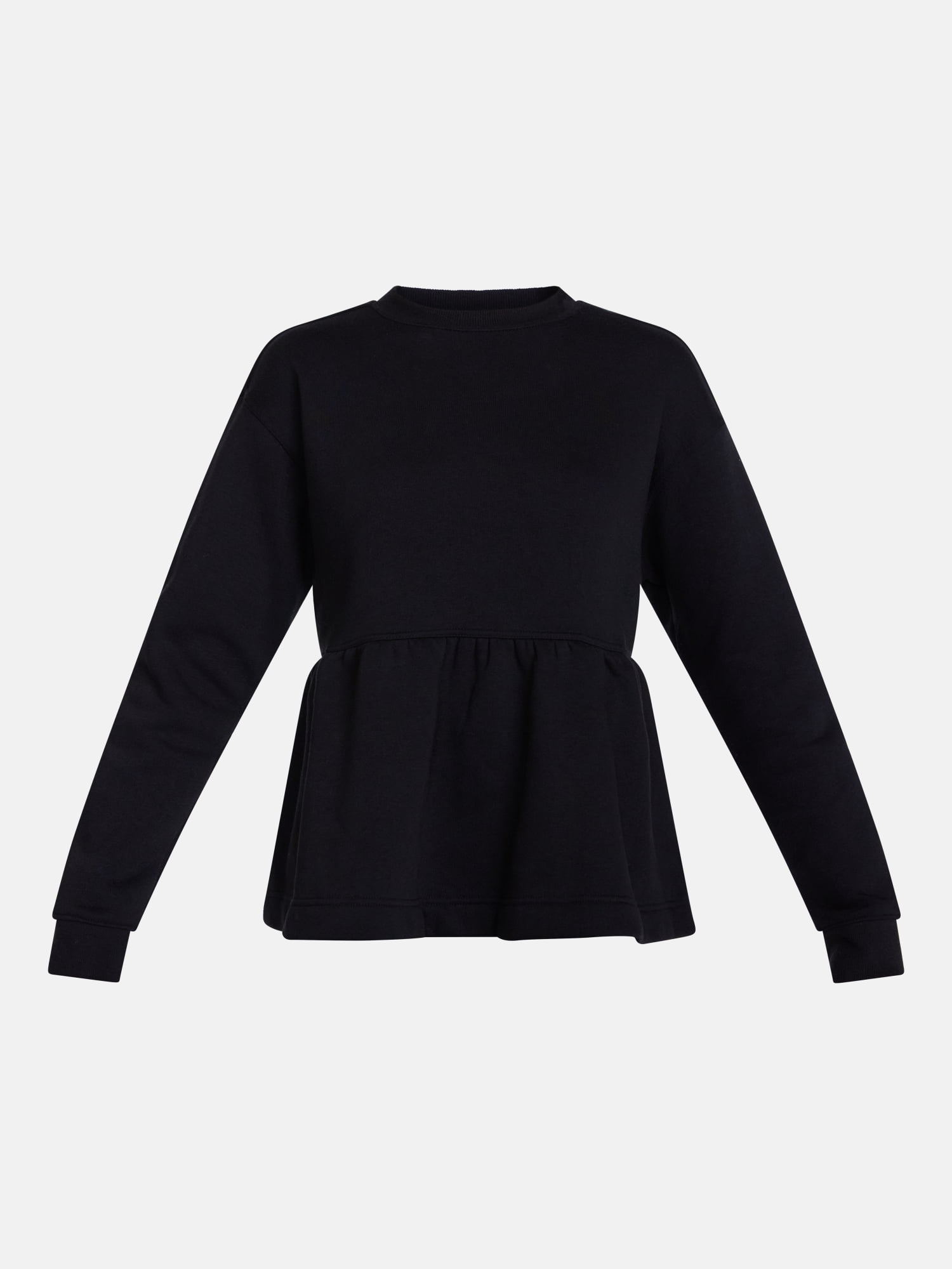 Scenario Women's Peplum Fleece Pullover with Long Sleeves, Size XS-XXXL