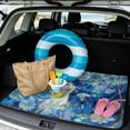 thumbnail image 2 of COEQINE Cargo Liner for Dogs, Cute Trunk Floor Mat Durable Pet Cargo Mat for Cats, Auto Interior Accessories Decor with Non-slip Backing, Watercolor Cat Daisy Blue, 2 of 7