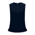thumbnail image 4 of fatyb Women's Tank Tops Ruffle Hem Sleeveless Tshirts Crewneck Casual Plain Lightweight Summer Blouses, 4 of 6