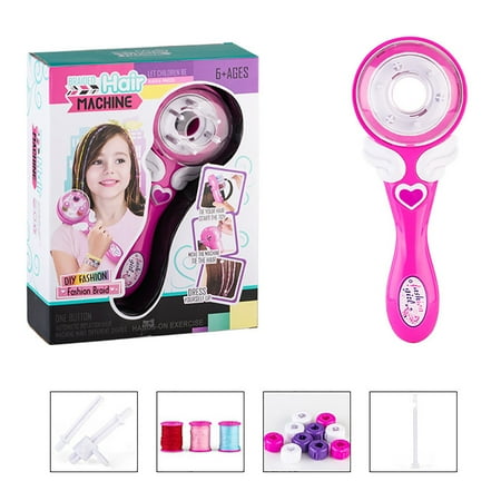 CreativeArrowy Pretend Kids Toys Electric Automatic Tool Hair DIY Braid Variety Pink Machine Twist Girl Styling