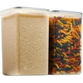 thumbnail image 3 of 2 Pack Extra Large Airtight Food Storage Containers - 6.5L / 220 Oz BPA Free Clear Plastic Kitchen and Pantry Organization Canisters for Flour, Sugar, Rice & Baking Supply - Labels, Marker & Spoon Set, 3 of 6