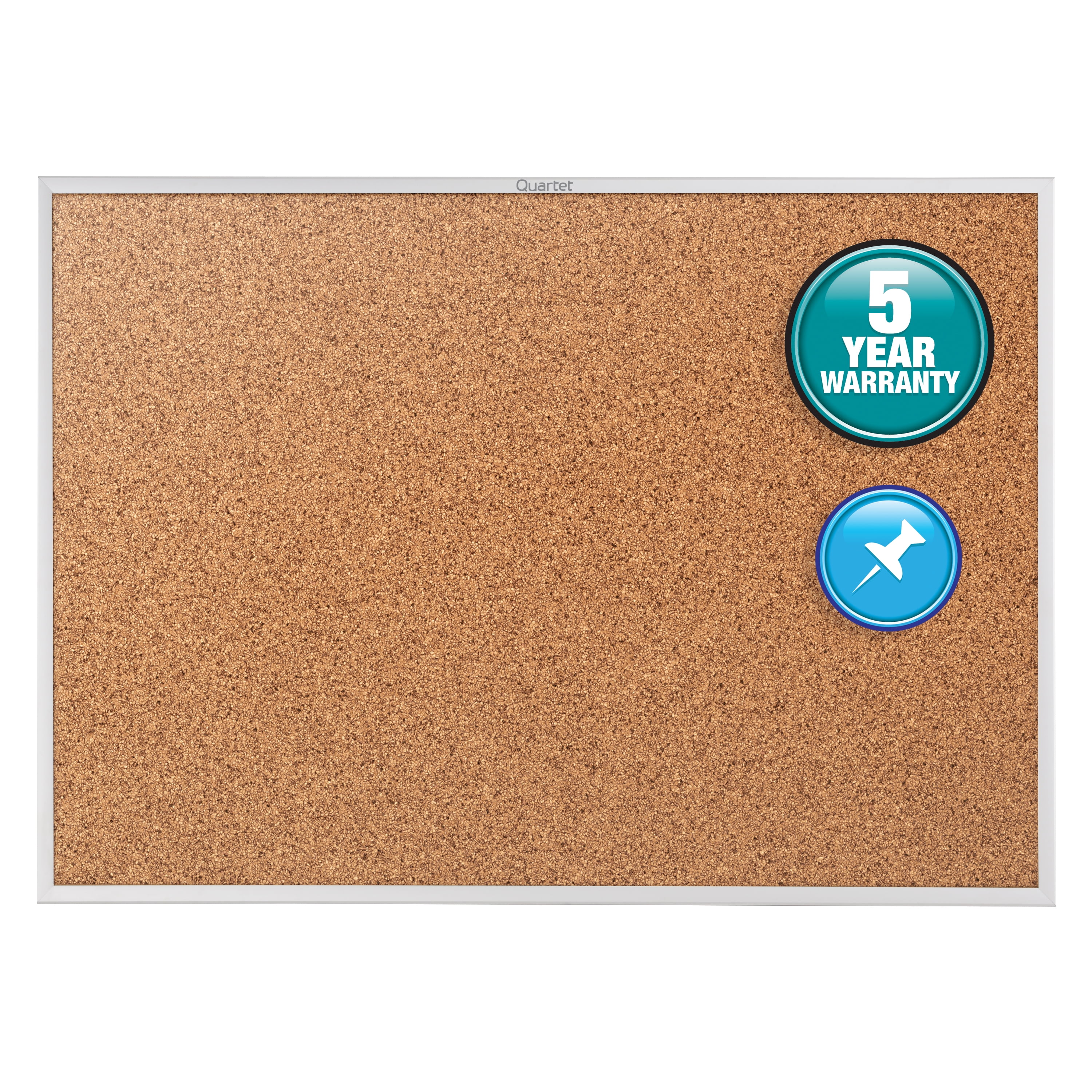 Quartet Classic Cork Bulletin Board 48 x 36 Silver Aluminum Frame - Cork Boards