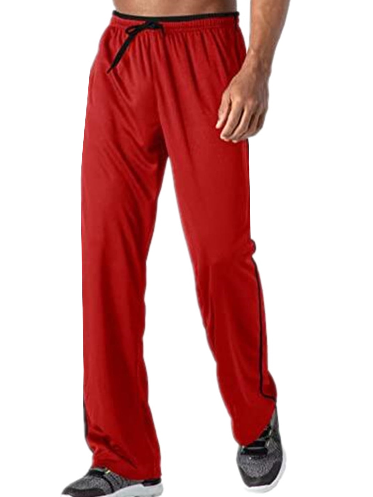 Grianlook Mens Sport Pant Drawstring Trousers Solid Color Pants Men's
