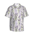 thumbnail image 3 of Xecao Lavender Flowers print Hawaiian shirt - a stylish short-sleeve button-down for men, perfect for casual beach and tropical outings., 3 of 9