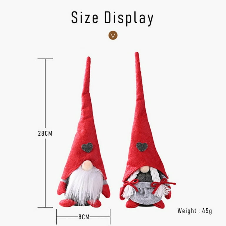 Leipple Christmas Gnome Plush Decorations - Handmade Swedish Tomte Scandinavian Santa Elf Ornaments - Gnome Christmas Decor for