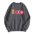 thumbnail image 6 of Valentine Day Sweatshirt for Women Love Heart Printed Pullover Sweatshirt Cute Long Sleeve Crew Neck Casual Tops Grey L, 6 of 6