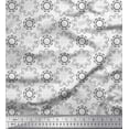 thumbnail image 1 of Soimoi Black Cotton Voile Fabric Filigree Damask Decor Fabric Printed Yard 56 Inch Wide, 1 of 3