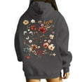 thumbnail image 3 of Women's Floral Print Hoodie Cozy Long Sleeve Pullover with Kangaroo Pocket Casual Loose Fit Sweatshirt, 3 of 4