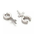 thumbnail image 2 of QQTDFG Stainless Steel Cross Clip-on Earrings Hypoallergenic Gold Silver Purple Z342-Silver, 2 of 2