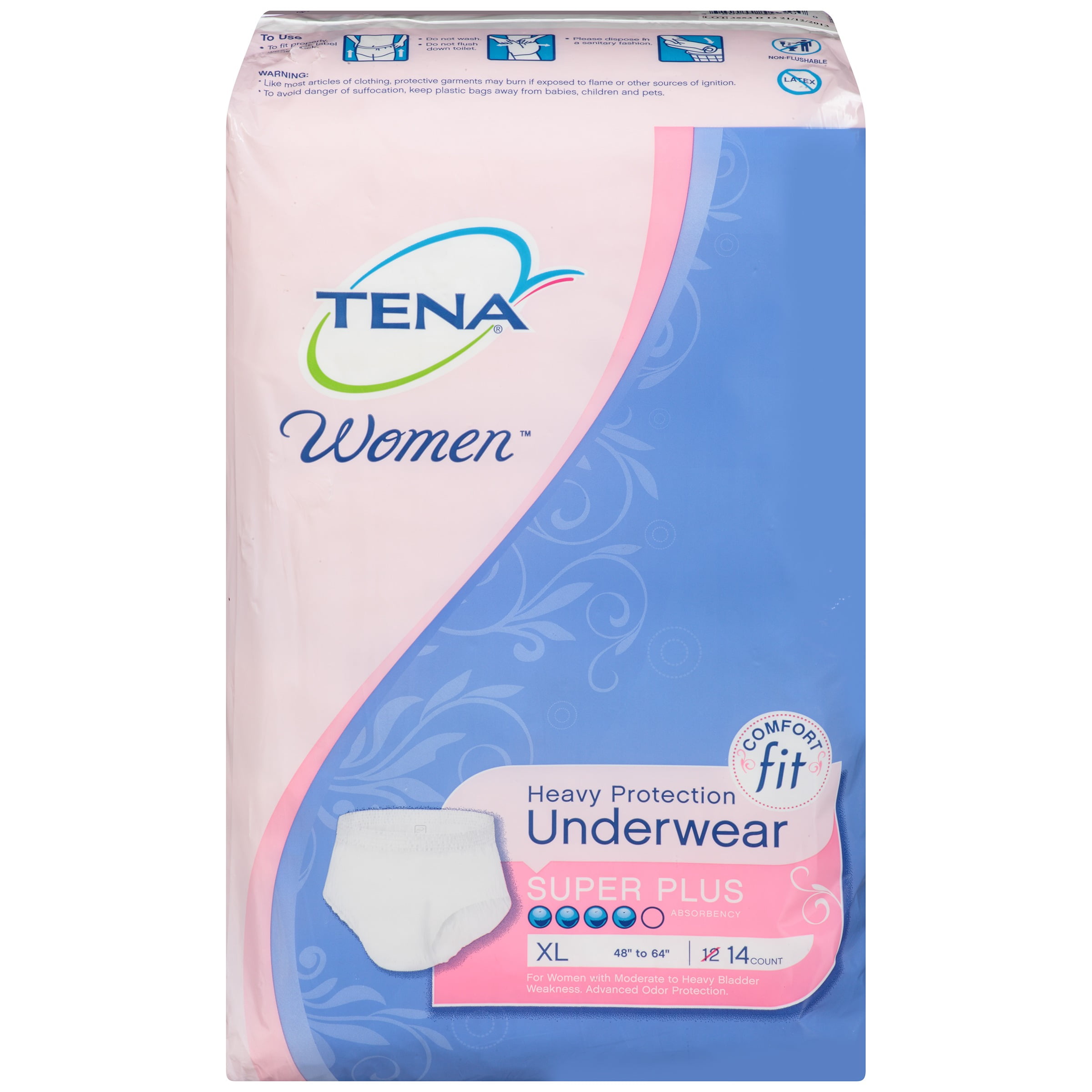 Tena Incontinence Underwear, Super Plus Heavy Absorbency, XL, 14 count