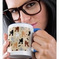 thumbnail image 2 of 3drose, Oodles of Poodles Mixed Coats Pattern Tan, 11oz Two-tone Blue Mug, 2 of 6