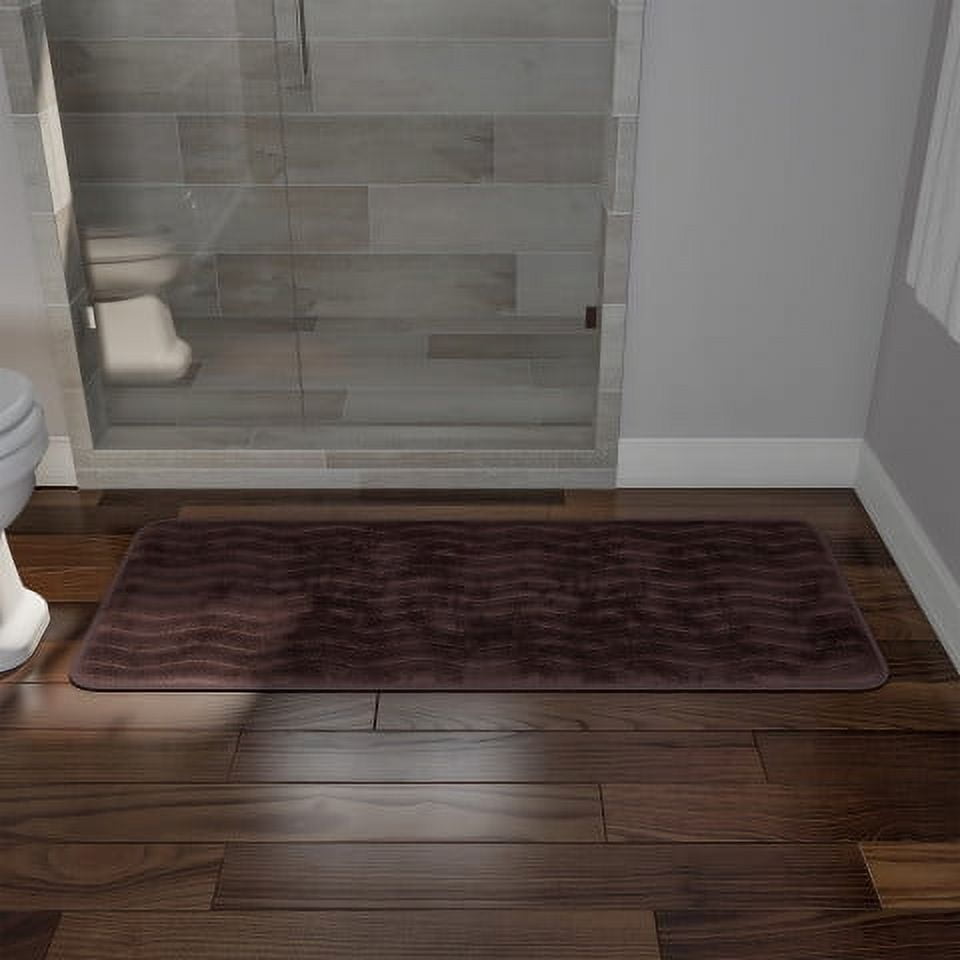 Somerset Home Microfiber Memory Foam Bathmat, Oversized Padded Nonslip, Chocolate