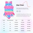 thumbnail image 5 of Girls One Piece Mermaid Swimsuit Open Back Swimwear with Ruffled Hem Bathing Suit Pink 3-4, 5 of 5