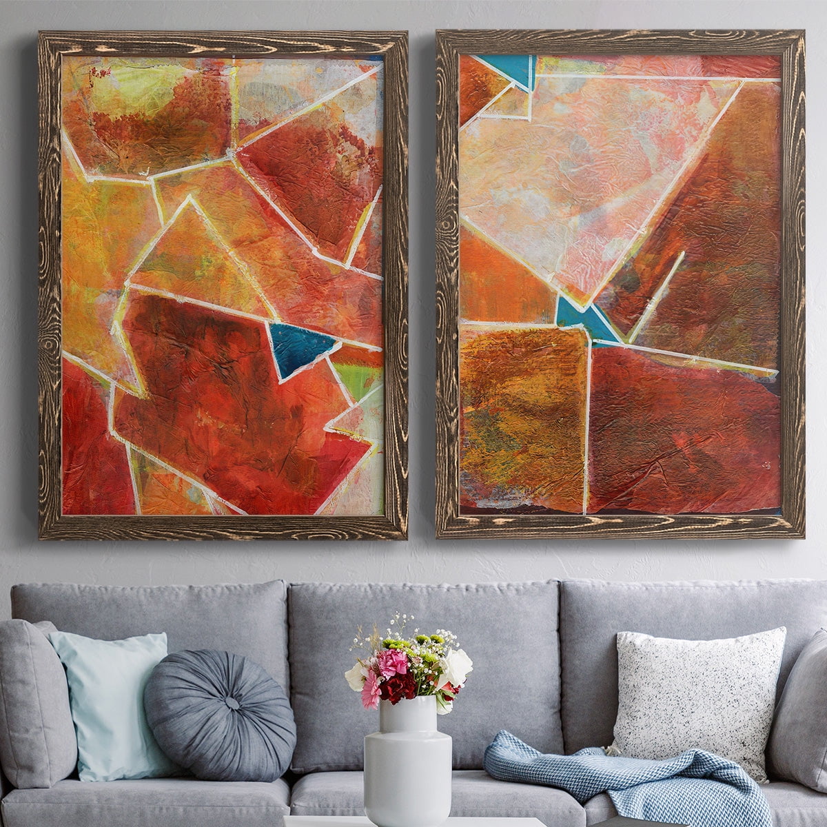 Primary Connection VII - Premium Framed Canvas 2 Piece Set - Ready to Hang