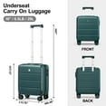 thumbnail image 6 of Hanke 16 Inch Underseat Carry On Luggage with Wheels Hard Shell Mini Small Suitcases Carry On Bag for Airline Approved TSA Luggage Lightweight Travel Suitcase(Blackish Green), 6 of 9