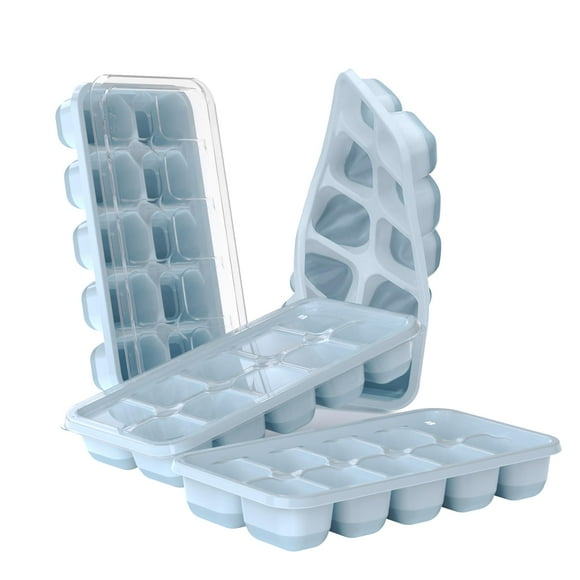 Bandejas para cubitos de hielo DOQAUS, paquete de 4 con 40 cubitos de hielo de silicona