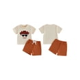 thumbnail image 2 of BemeyourBBs Western Cowboy Baby Boy Clothes Toddler Baby Boy Summer Outfit Cattle Embroidered Crew Neck Short Sleeve TShirt Tops and Shorts Set, 2 of 9
