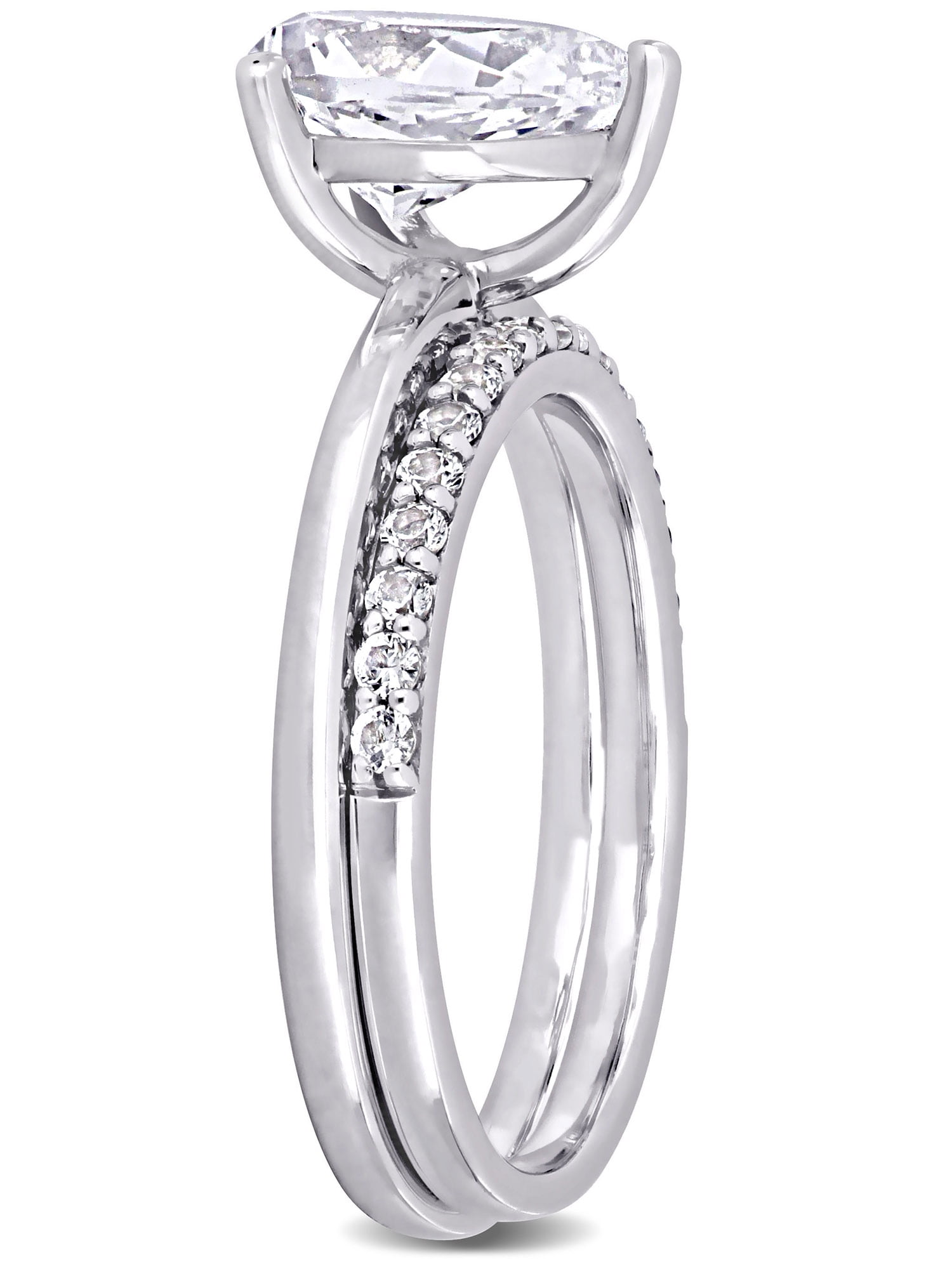 Everly Women's Sapphire 10k White Gold Bridal Set