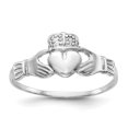 thumbnail image 1 of 14K White Gold Polished Claddagh Ring, 1 of 3