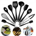 thumbnail image 3 of Paquete de 10 utensilios de cocina de silicona YUANXCMXG resistentes al calor rojo, 3 of 5
